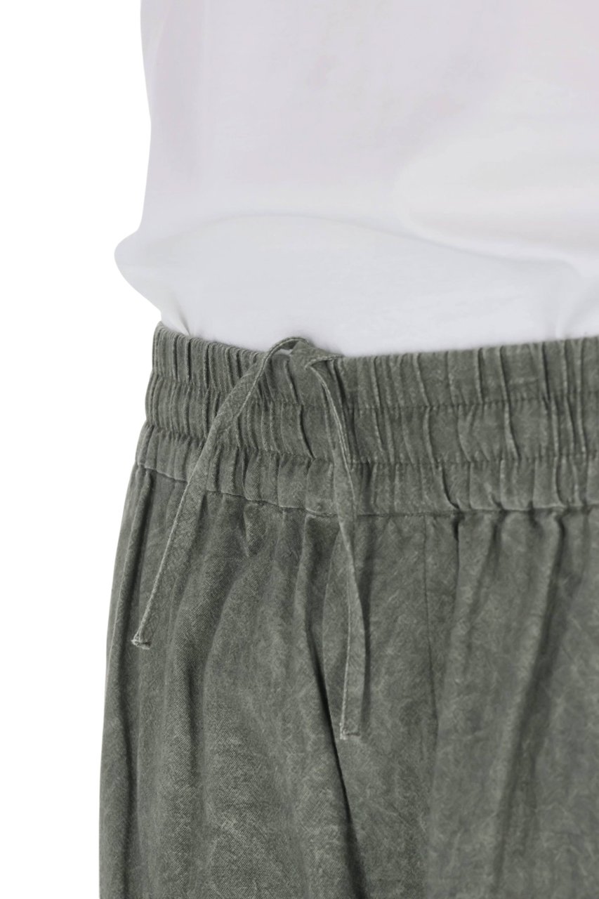 Isabel Marant Zilan Embroidered Cotton Drawstring Shorts Grijs