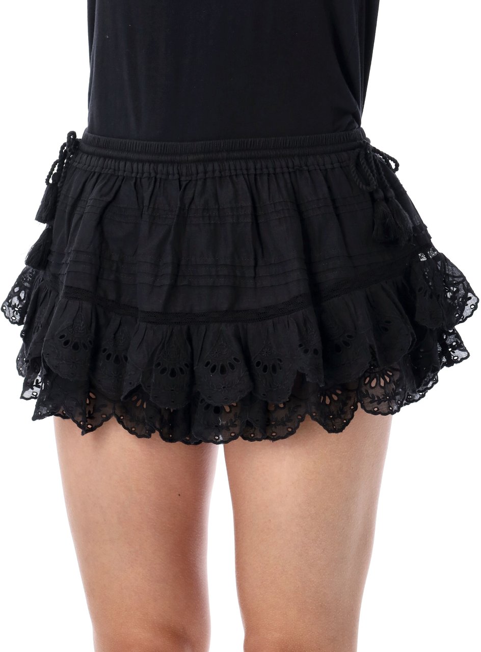 Isabel Marant Marant Étoile Puria organic cotton & lace shorts Zwart