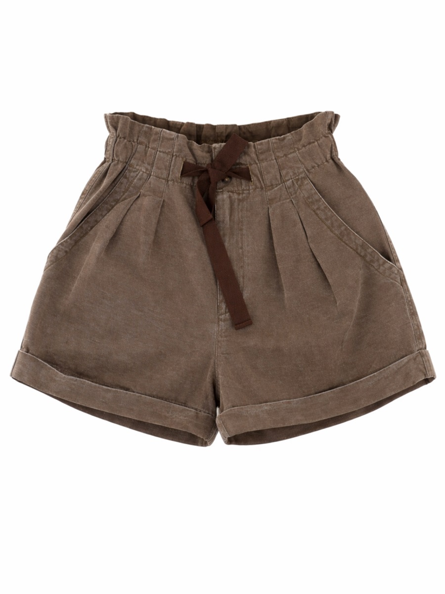 Isabel Marant Brown Nirma Cotton-Linen Shorts Bruin