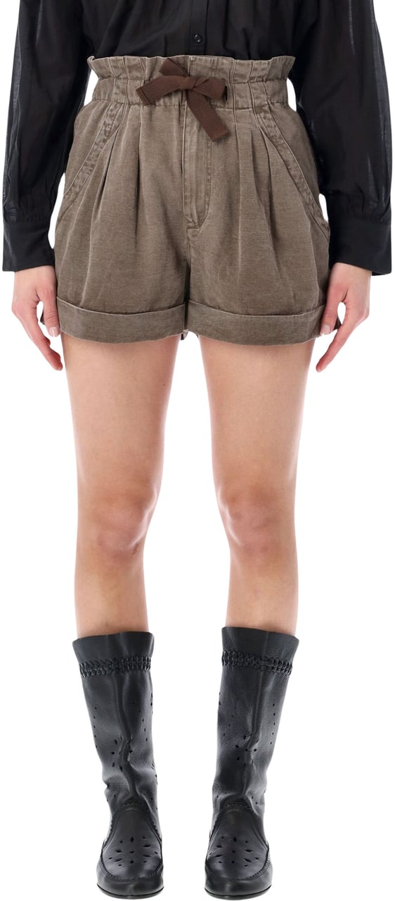 Isabel Marant Marant Étoile Nirma linen blend shorts Bruin
