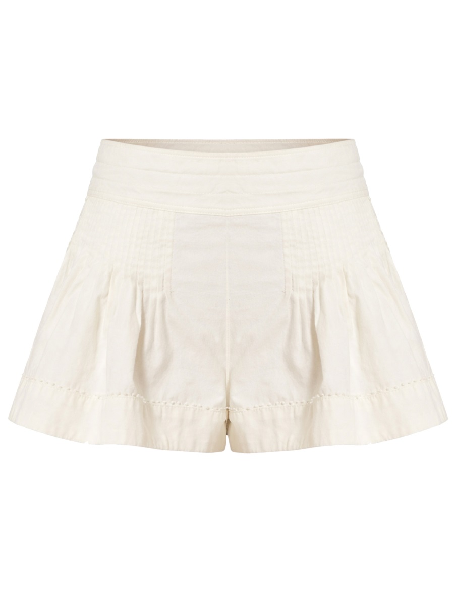 Isabel Marant Cybila Flared Flowing Hem Shorts Neutraal