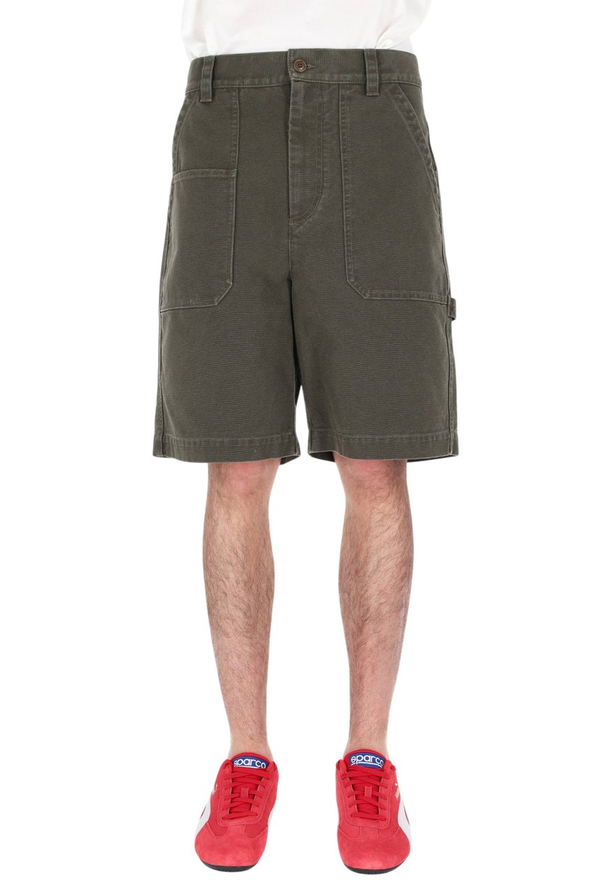 Isabel Marant Akyle Workwear Cotton Canvas Shorts Grijs