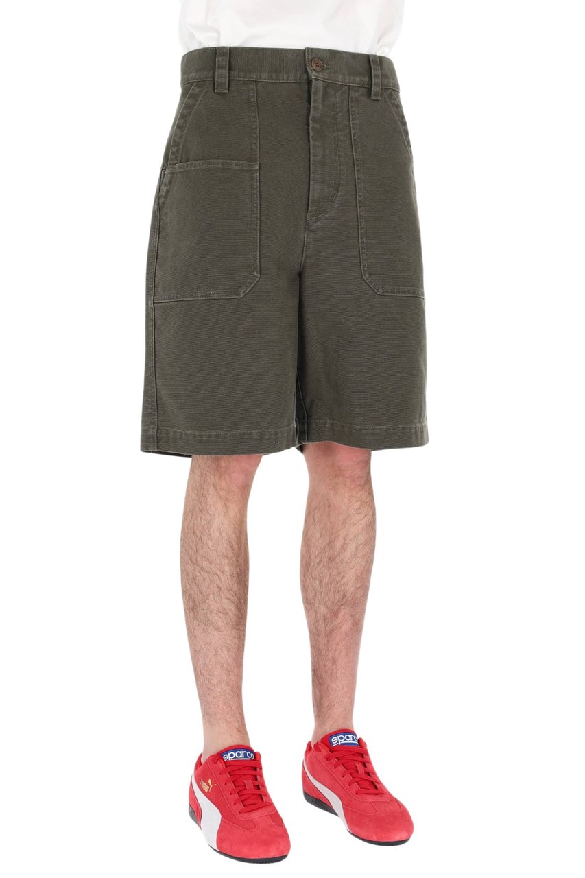 Isabel Marant Akyle Workwear Cotton Canvas Shorts Grijs