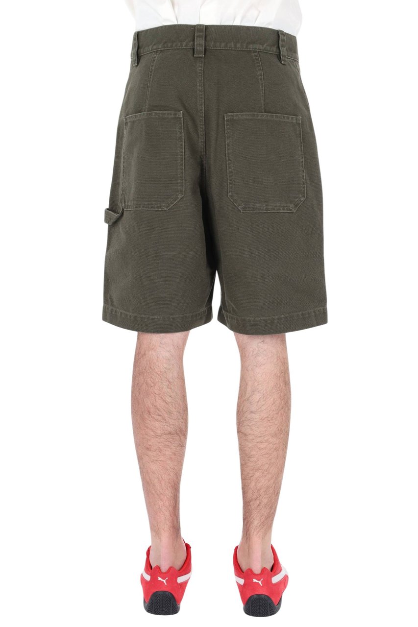 Isabel Marant Akyle Workwear Cotton Canvas Shorts Grijs