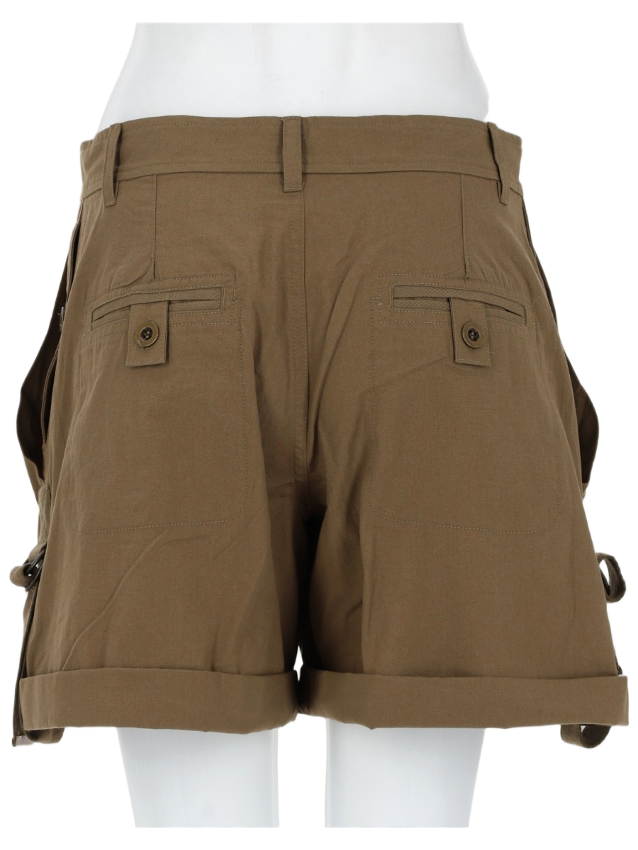 Isabel Marant Boniza Tailored Pleated Cotton Shorts Bruin
