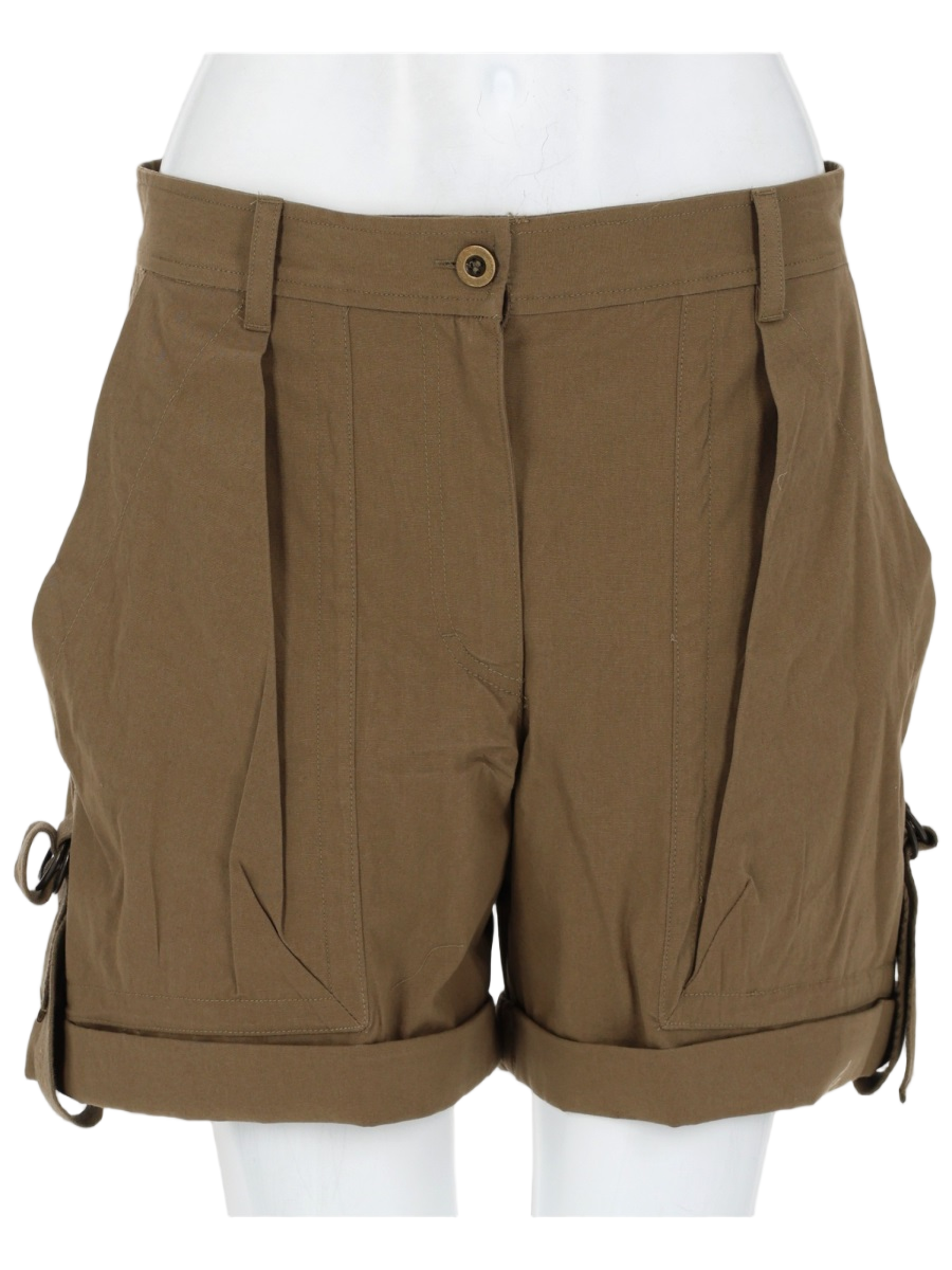 Isabel Marant Boniza Tailored Pleated Cotton Shorts Bruin