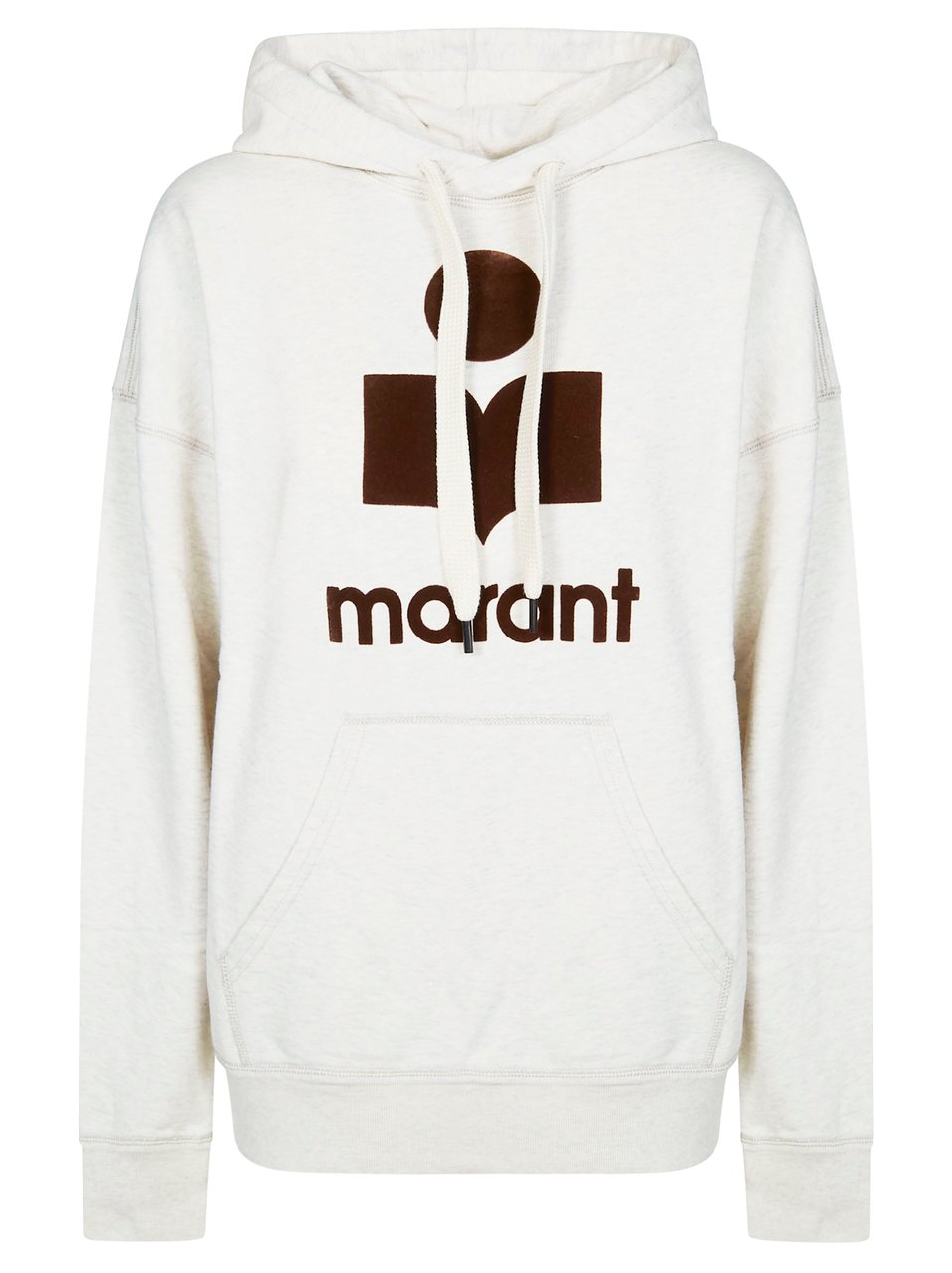 Isabel Marant White Mansel Dark Brown Logo Hoodie Wit