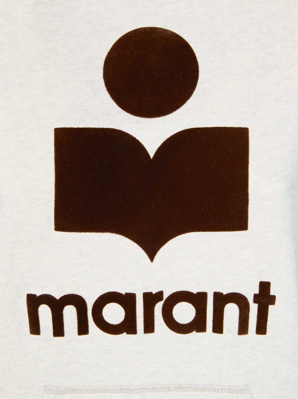 Isabel Marant White Mansel Dark Brown Logo Hoodie Wit