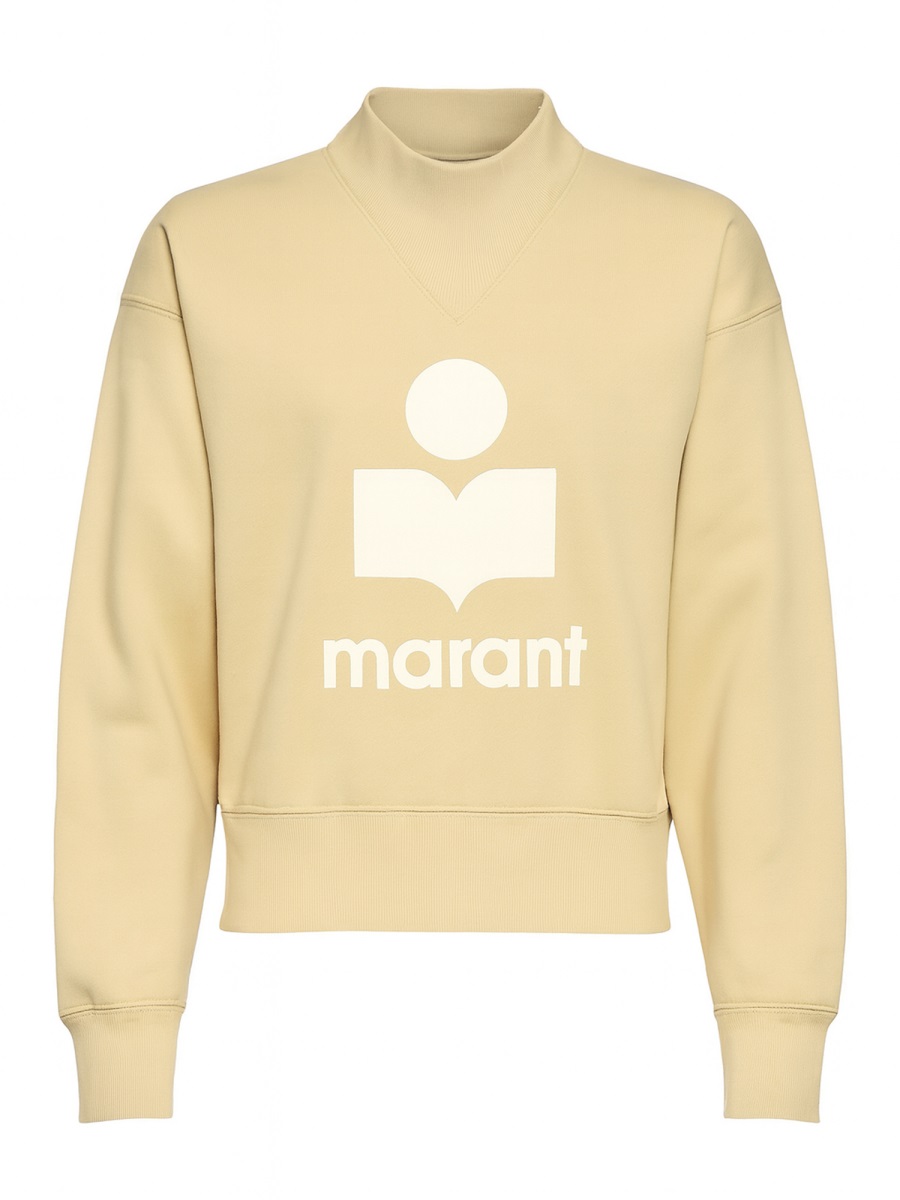 Isabel Marant Moby Cotton Blend High Sweatshirt Neutraal