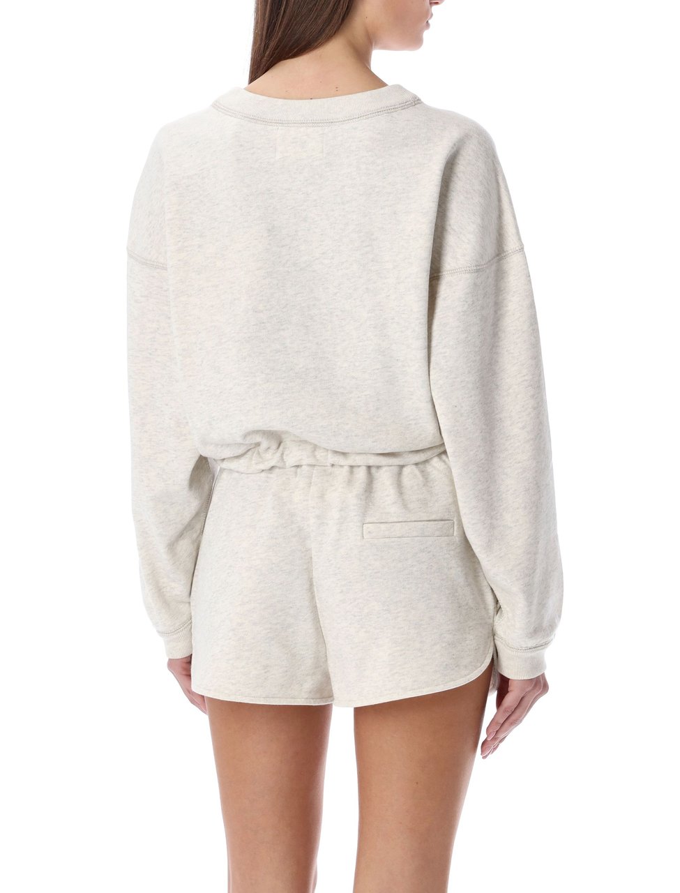 Isabel Marant Light Neutral Fleece Set with Drawstring Waist Neutraal