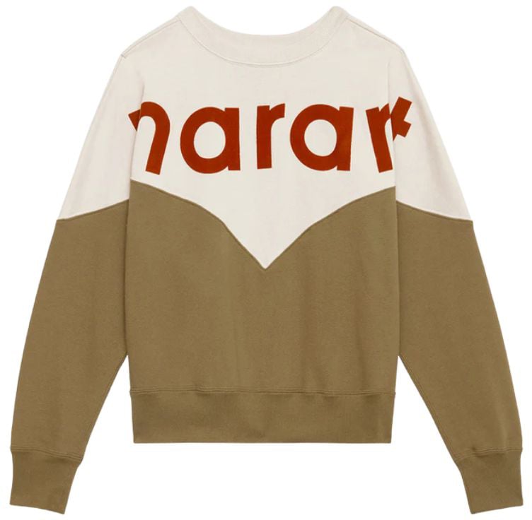 Isabel Marant Felpa Houston Con Logo In Cotone Bicolore Neutraal