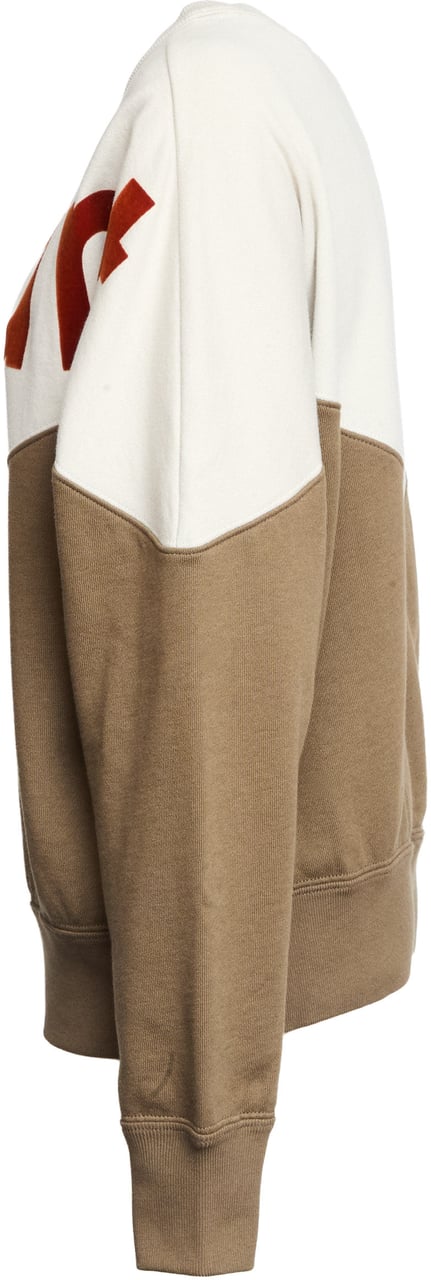 Isabel Marant Felpa Houston Con Logo In Cotone Bicolore Neutraal