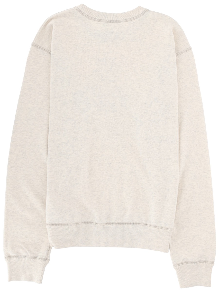 Isabel Marant Beige Mikoy Graphic Logo Cotton Sweatshirt Neutraal