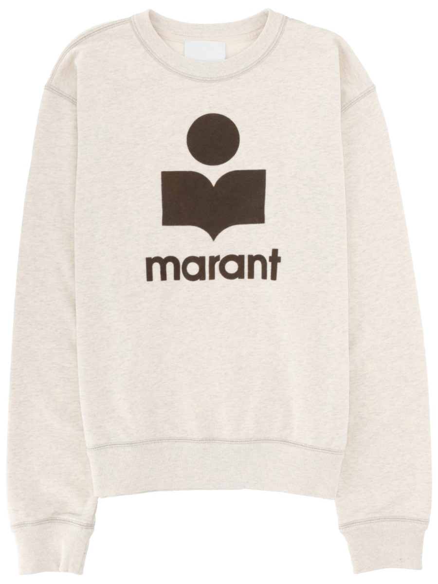 Isabel Marant Beige Mikoy Graphic Logo Cotton Sweatshirt Neutraal