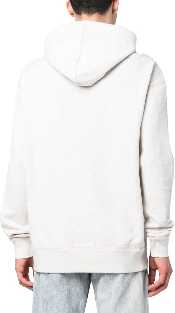 Isabel Marant Marcello Logo Embroidered Hoodie Beige
