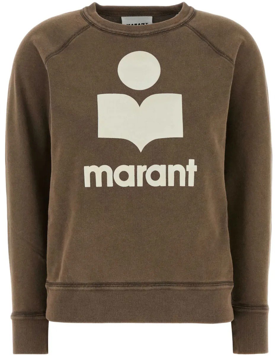 Isabel Marant sweat en coton a logo brode Bruin