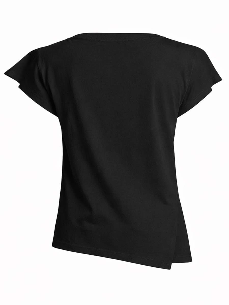 Isabel Marant White Sebani Cotton Asymmetrical T-Shirt Zwart