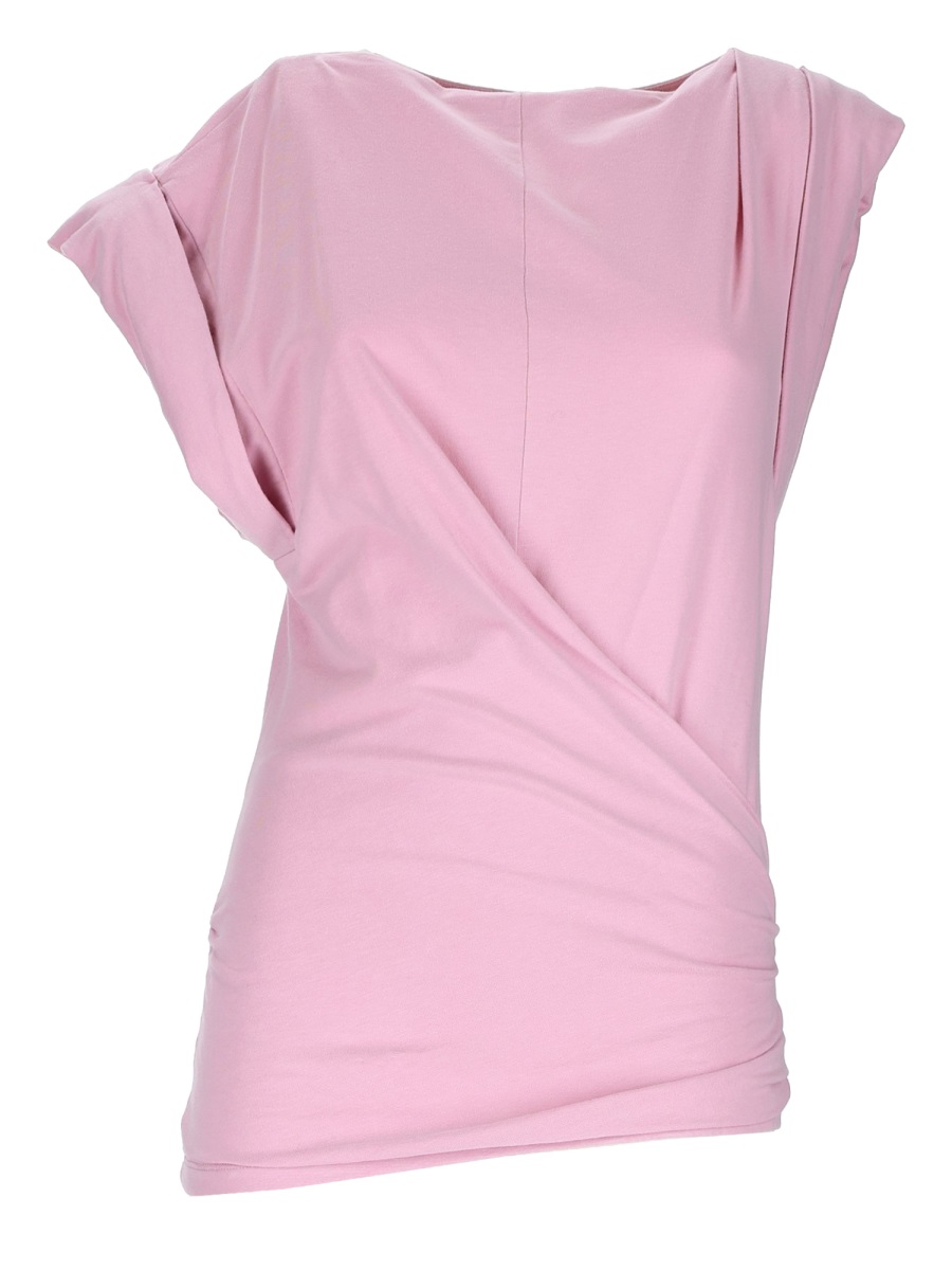 Isabel Marant Neutrals Maisan Draped Front Cotton T-Shirt Roze