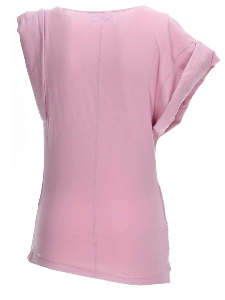 Isabel Marant Neutrals Maisan Draped Front Cotton T-Shirt Roze