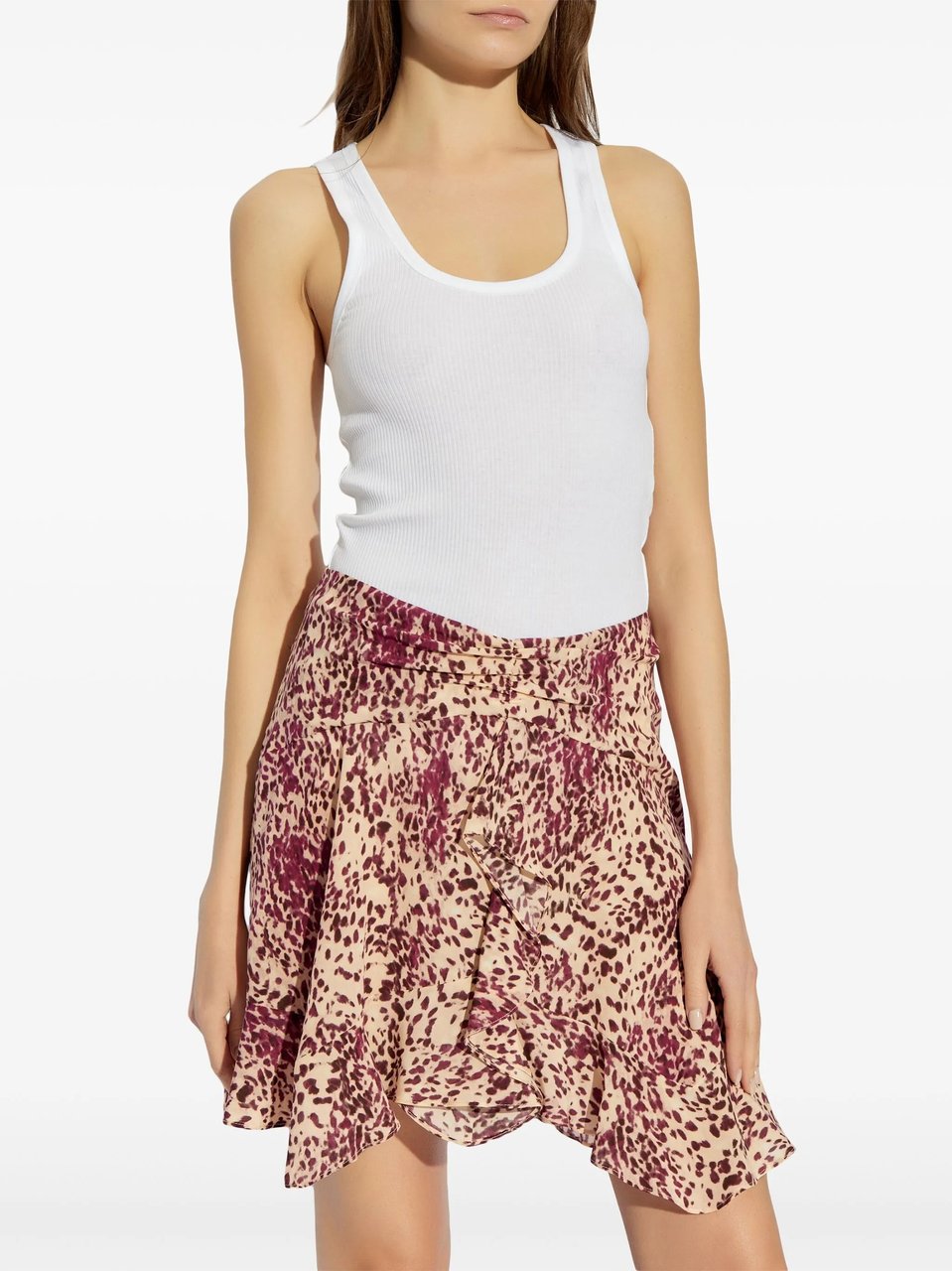 Isabel Marant Thea Tee Shirt Ribbed Flared Top Wit