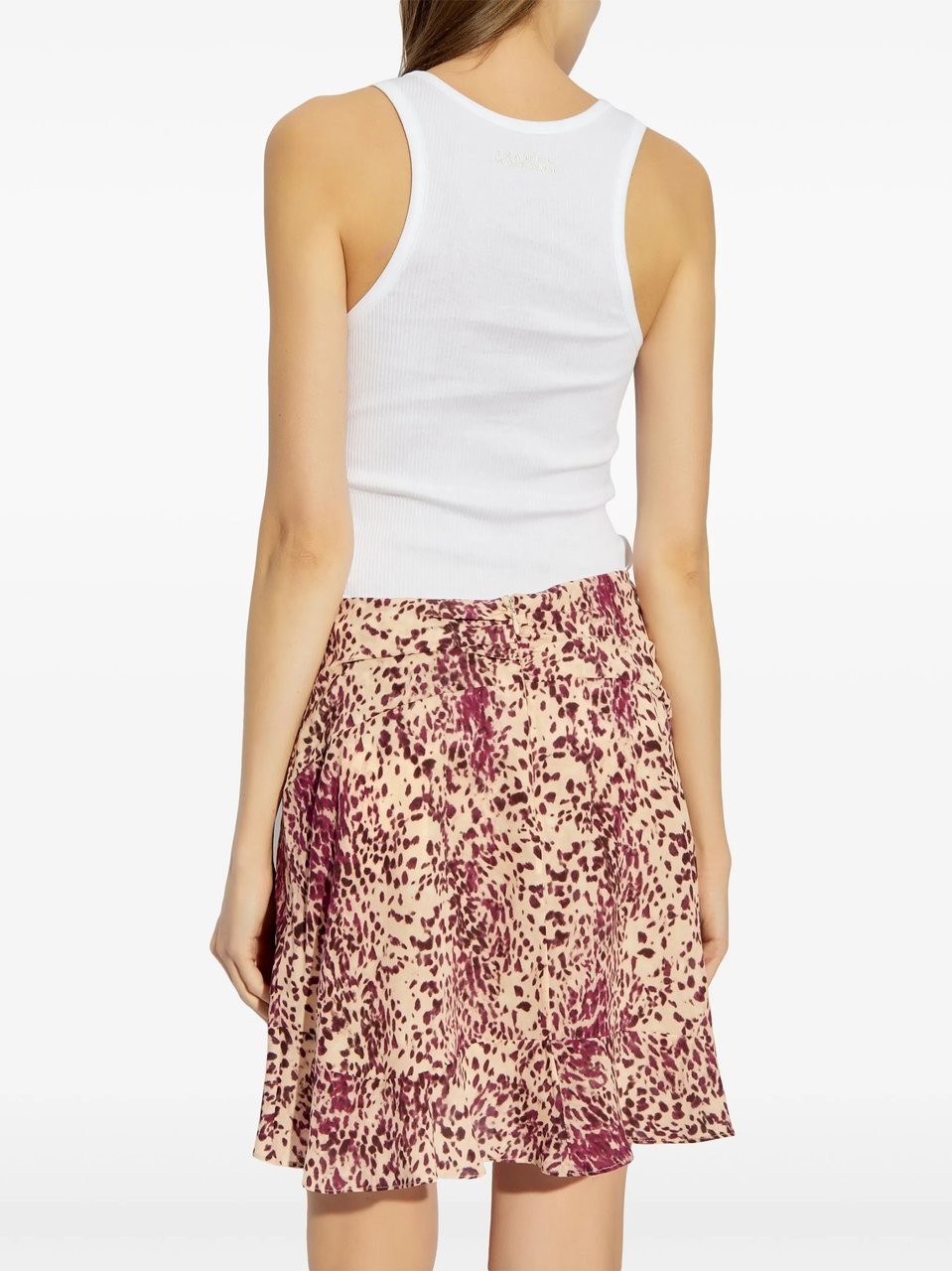 Isabel Marant Thea Tee Shirt Ribbed Flared Top Wit