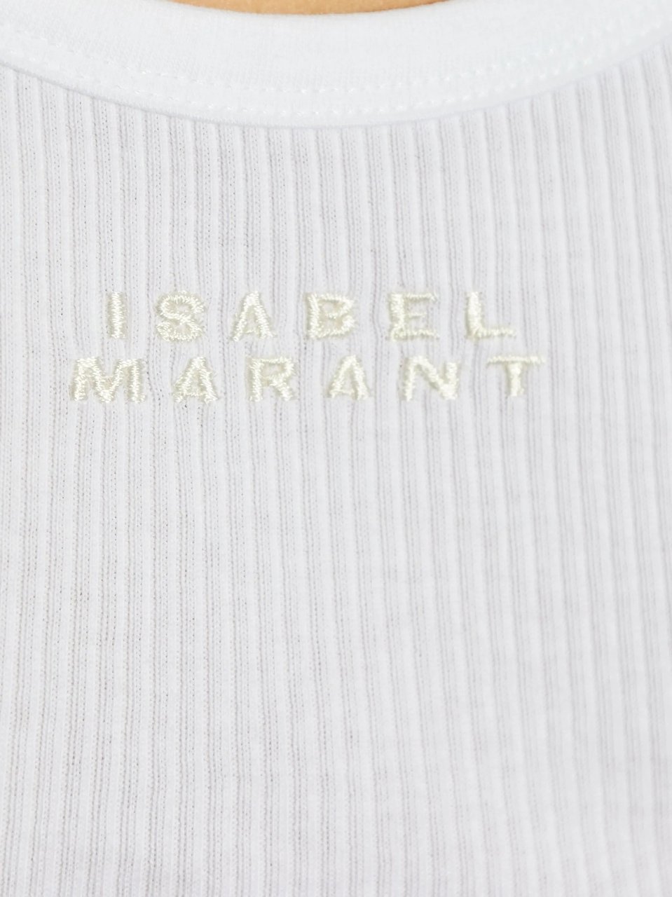 Isabel Marant Thea Tee Shirt Ribbed Flared Top Wit