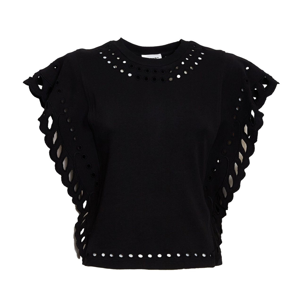 Isabel Marant Odyle Broderie Anglaise Casual T-Shirt Zwart