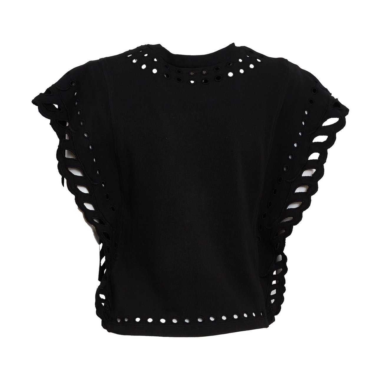 Isabel Marant Odyle Broderie Anglaise Casual T-Shirt Zwart