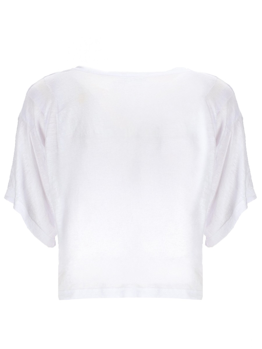 Isabel Marant Kianzae Cropped Loose Fit T-Shirt Wit