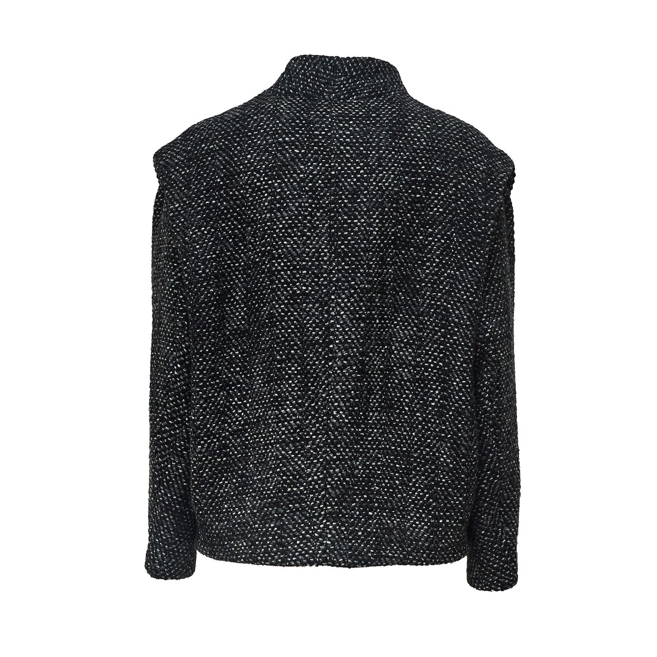 Isabel Marant Drogo Herringbone Collarless Wool-Blend Jacket Zwart
