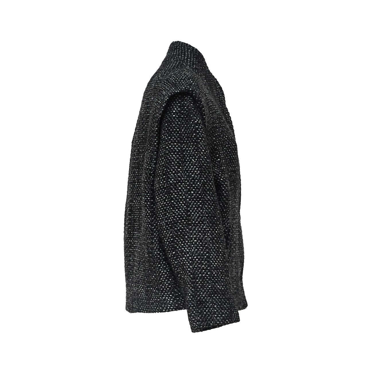 Isabel Marant Drogo Herringbone Collarless Wool-Blend Jacket Zwart