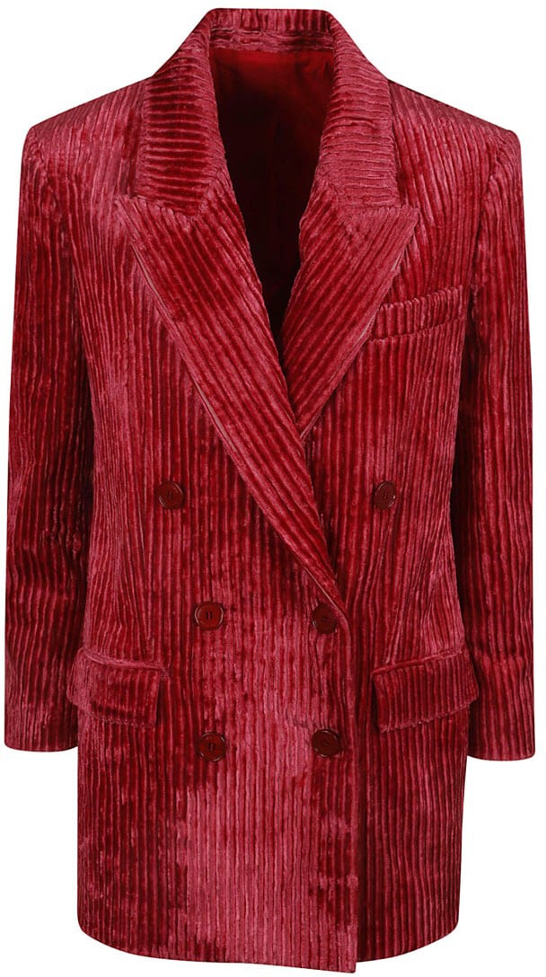 Isabel Marant Double-Breasted Corduroy Jacket With Tailored Fit Rood