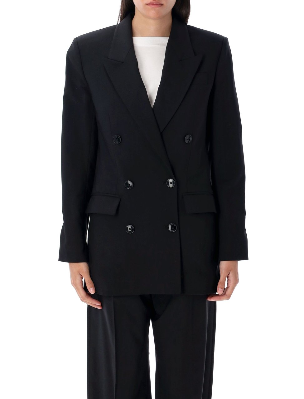 Isabel Marant Jevima Double Breasted Tailored Blazer Zwart