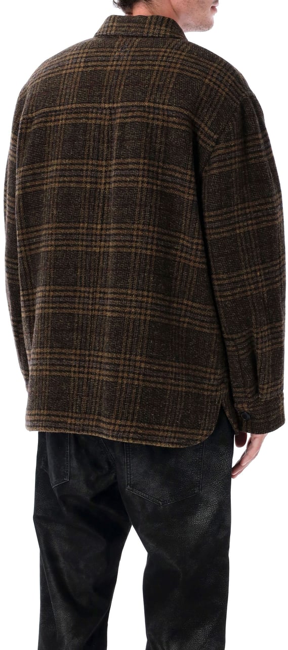Isabel Marant Kervey Overshirt Check Khaki Check Groen