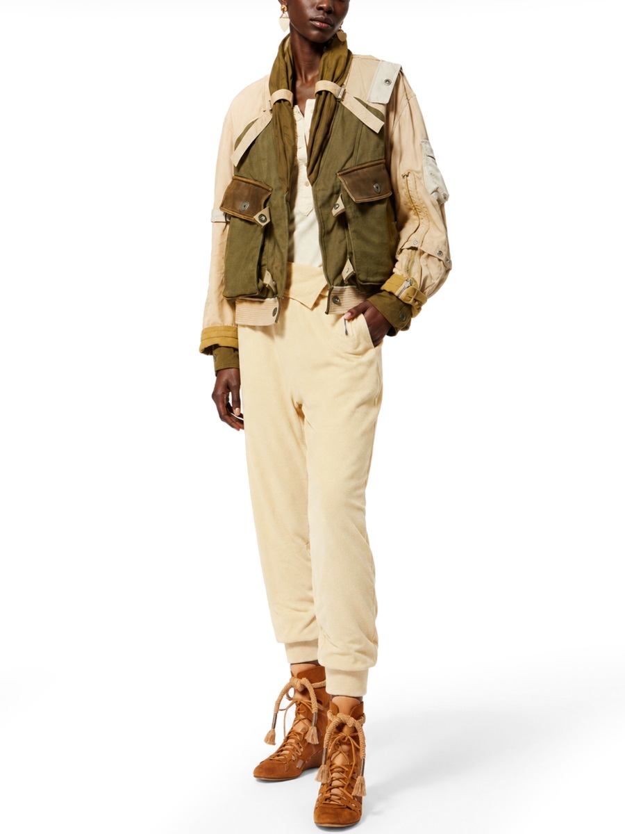 Isabel Marant Julissa Cropped Utilitarian Panels Jacket Neutraal