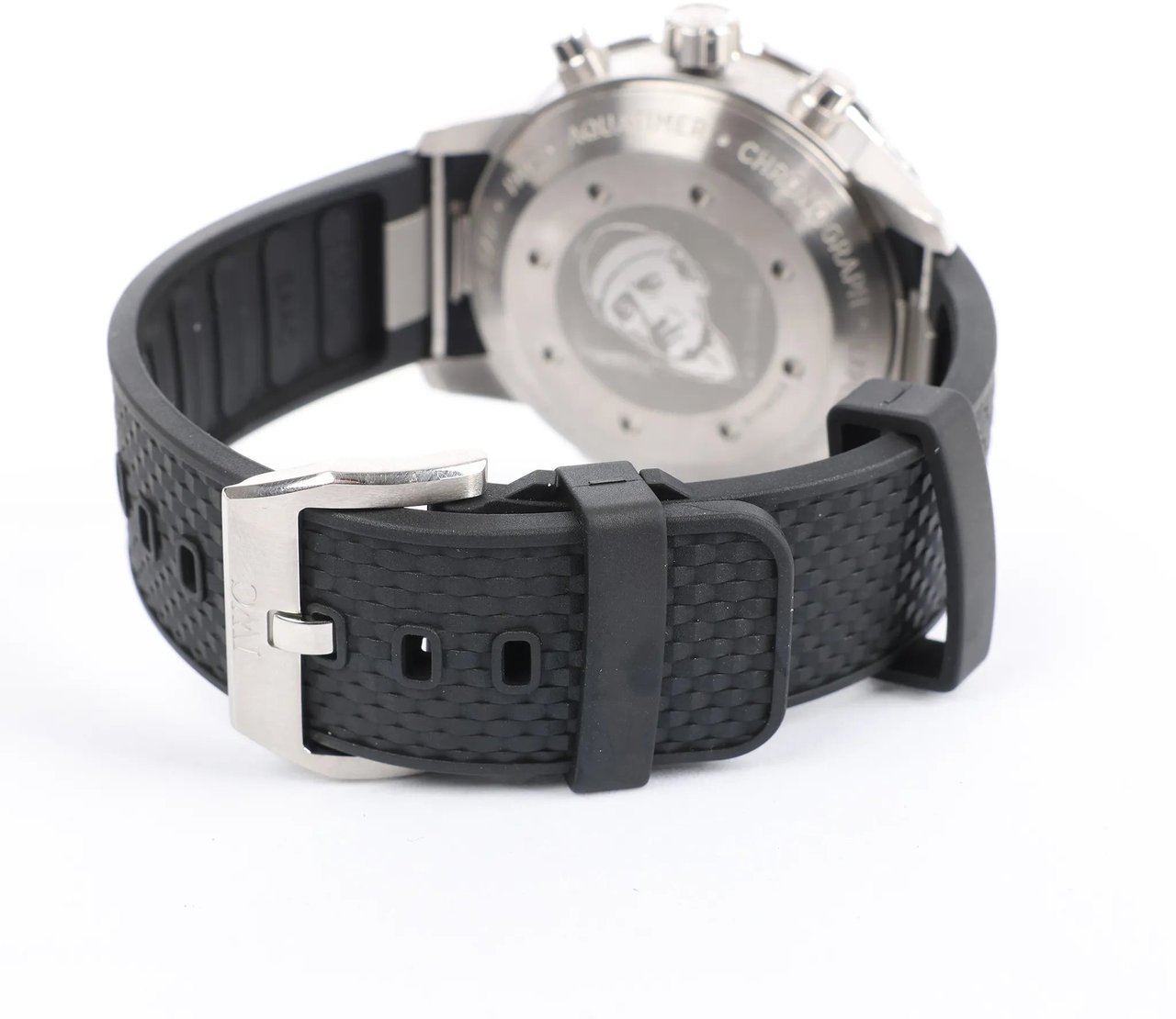 IWC IWC Aquatimer Expedition Jacques-Yves Cousteau IW376805 6179053 SS & Rubber AT Watch with Navy Blue Dial Blauw