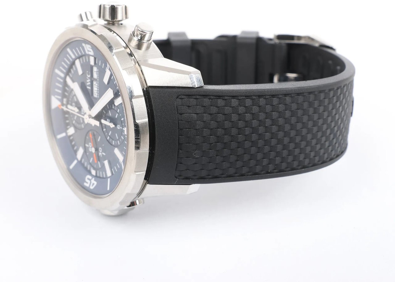 IWC IWC Aquatimer Expedition Jacques-Yves Cousteau IW376805 6179053 SS & Rubber AT Watch with Navy Blue Dial Blauw