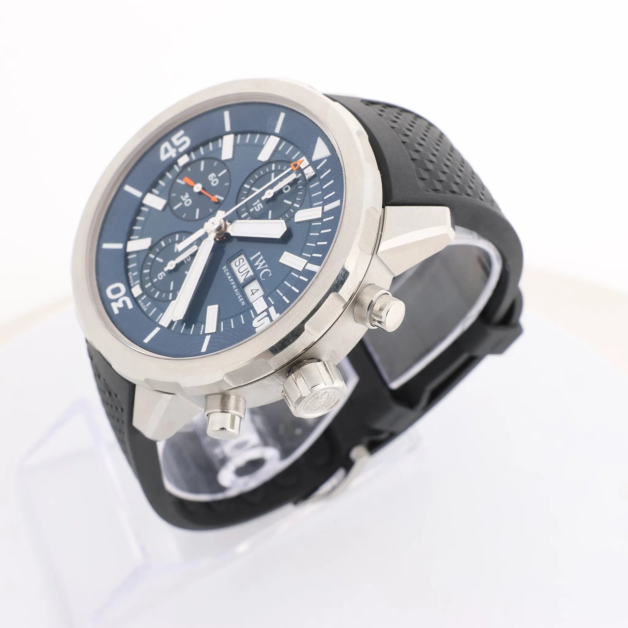 IWC IWC Aquatimer Expedition Jacques-Yves Cousteau IW376805 6179053 SS & Rubber AT Watch with Navy Blue Dial Blauw