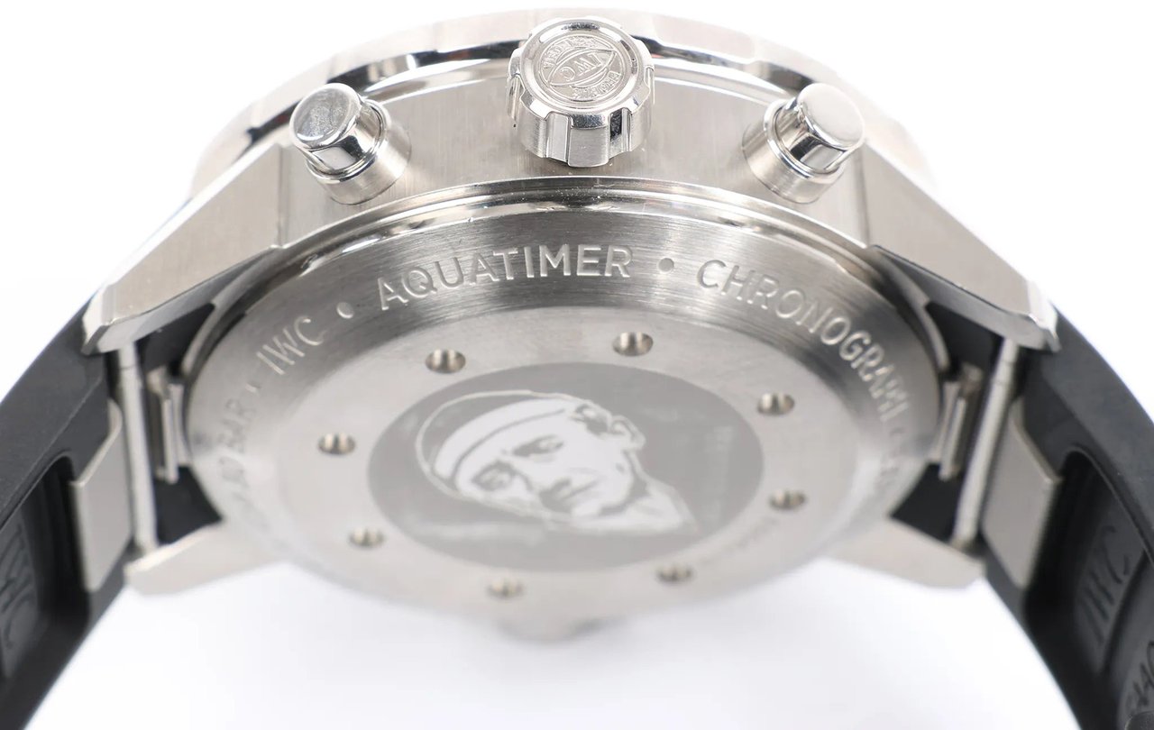 IWC IWC Aquatimer Expedition Jacques-Yves Cousteau IW376805 6179053 SS & Rubber AT Watch with Navy Blue Dial Blauw