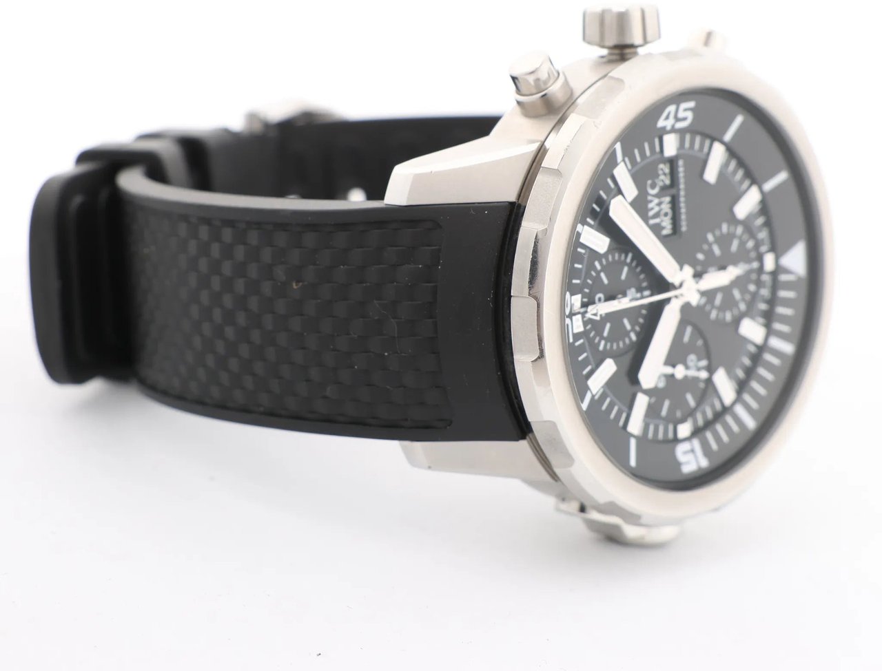 IWC IWC Aquatimer Chronograph IW376803 5334787 SS & Rubber AT Watch with Black Dial Zwart
