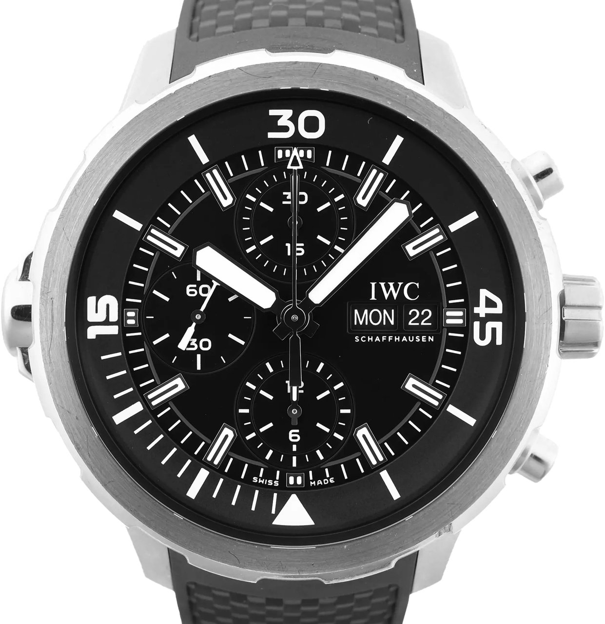 IWC IWC Aquatimer Chronograph IW376803 5334787 SS & Rubber AT Watch with Black Dial Zwart