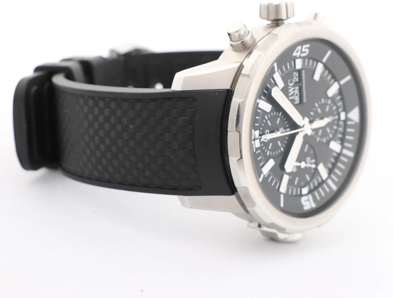 IWC Aquatimer Chronograph IW376803 5334787 SS & Rubber AT Watch with Black Dial Zwart