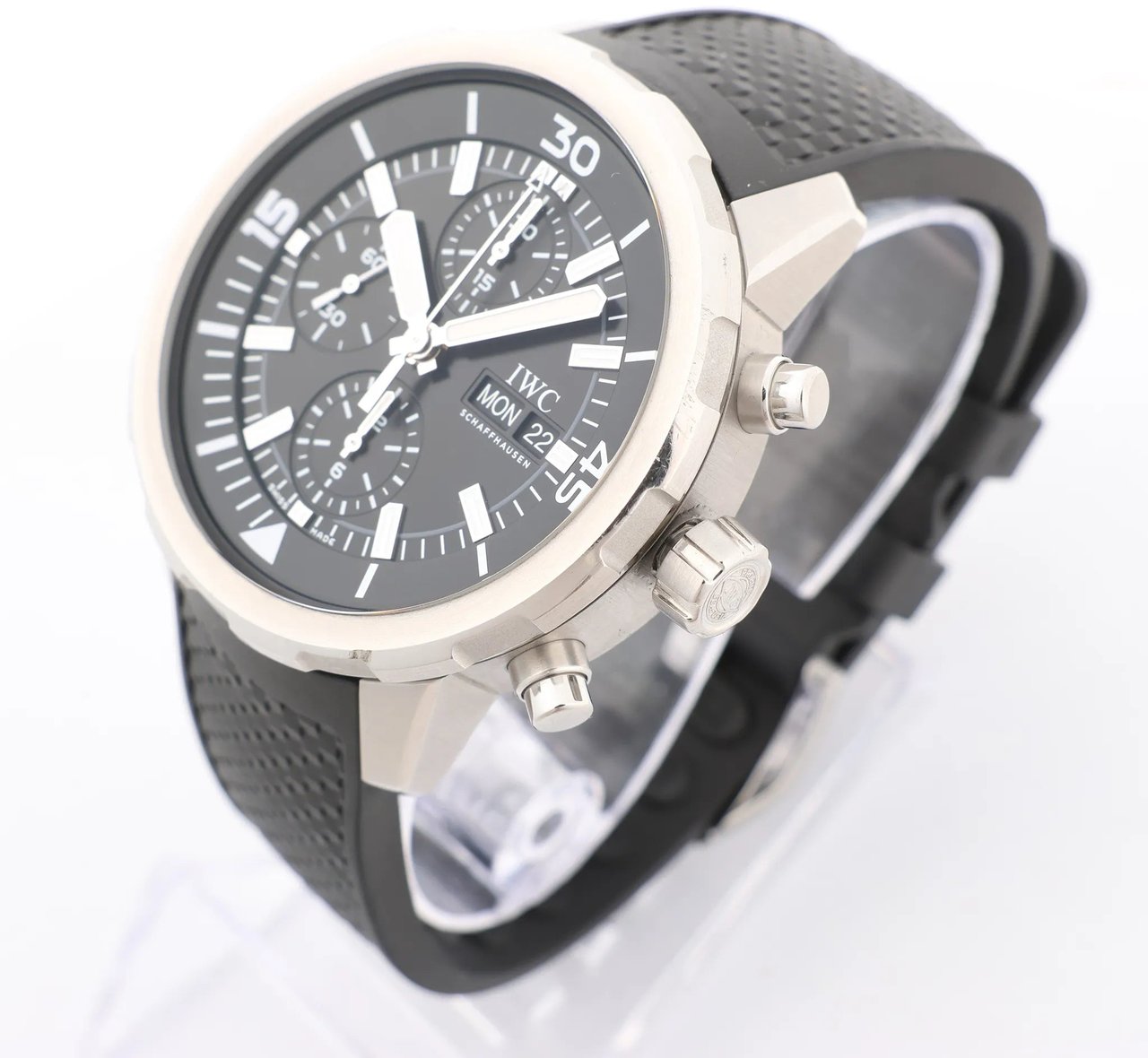 IWC Aquatimer Chronograph IW376803 5334787 SS & Rubber AT Watch with Black Dial Zwart