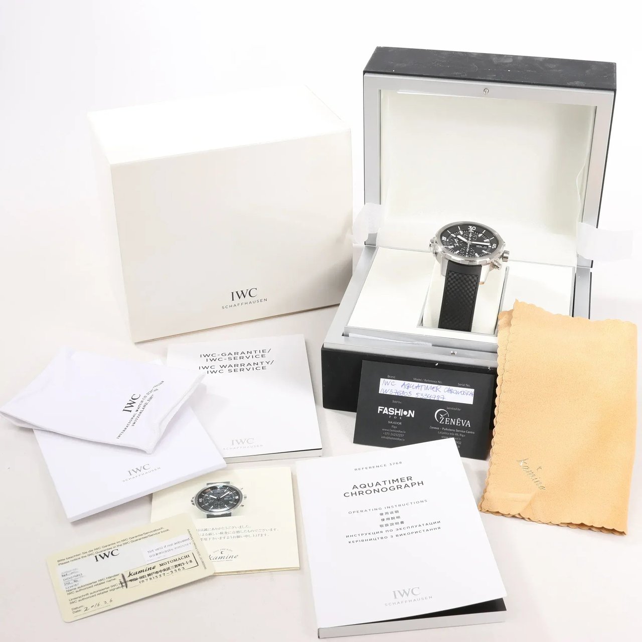 IWC Aquatimer Chronograph IW376803 5334787 SS & Rubber AT Watch with Black Dial Zwart