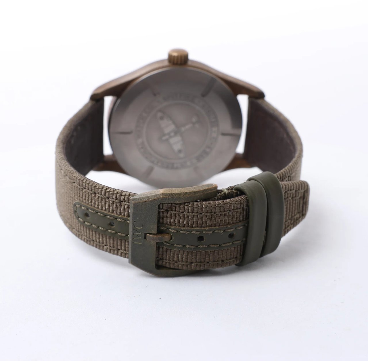 IWC Spitfire IW326802 6280730 Bronze x Leather AT Watch with Green Dial Divers