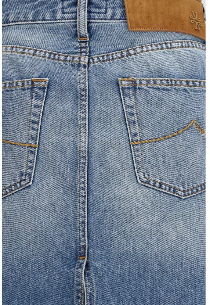 Jacob Cohen Blue Denim Skirt Blauw