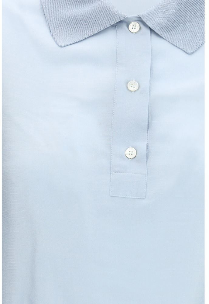 Jacob Cohen Blue Wool Oves Aries Shortsleeve Shirt Blauw