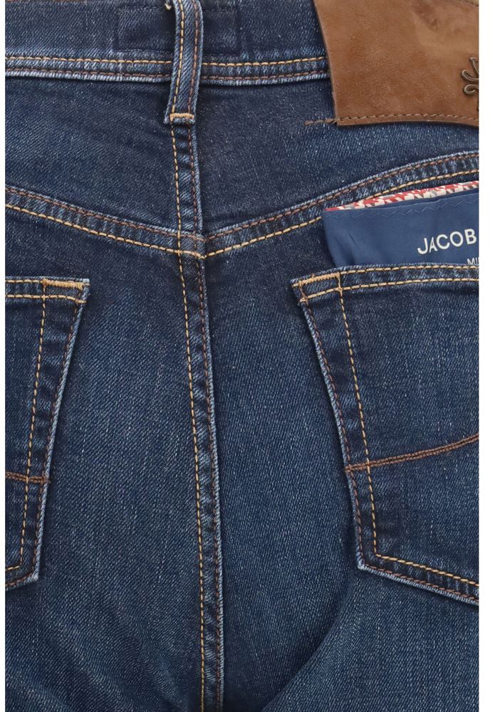 Jacob Cohen Blue Cotton Straight-Leg Jeans Blauw