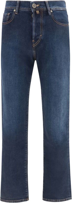 Jacob Cohen Blue Cotton Straight-Leg Jeans Blauw