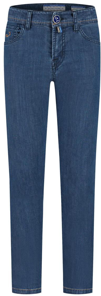 Jacob Cohen Pantalone Nick Denim Superstretch Stoone Wash Blu Blauw